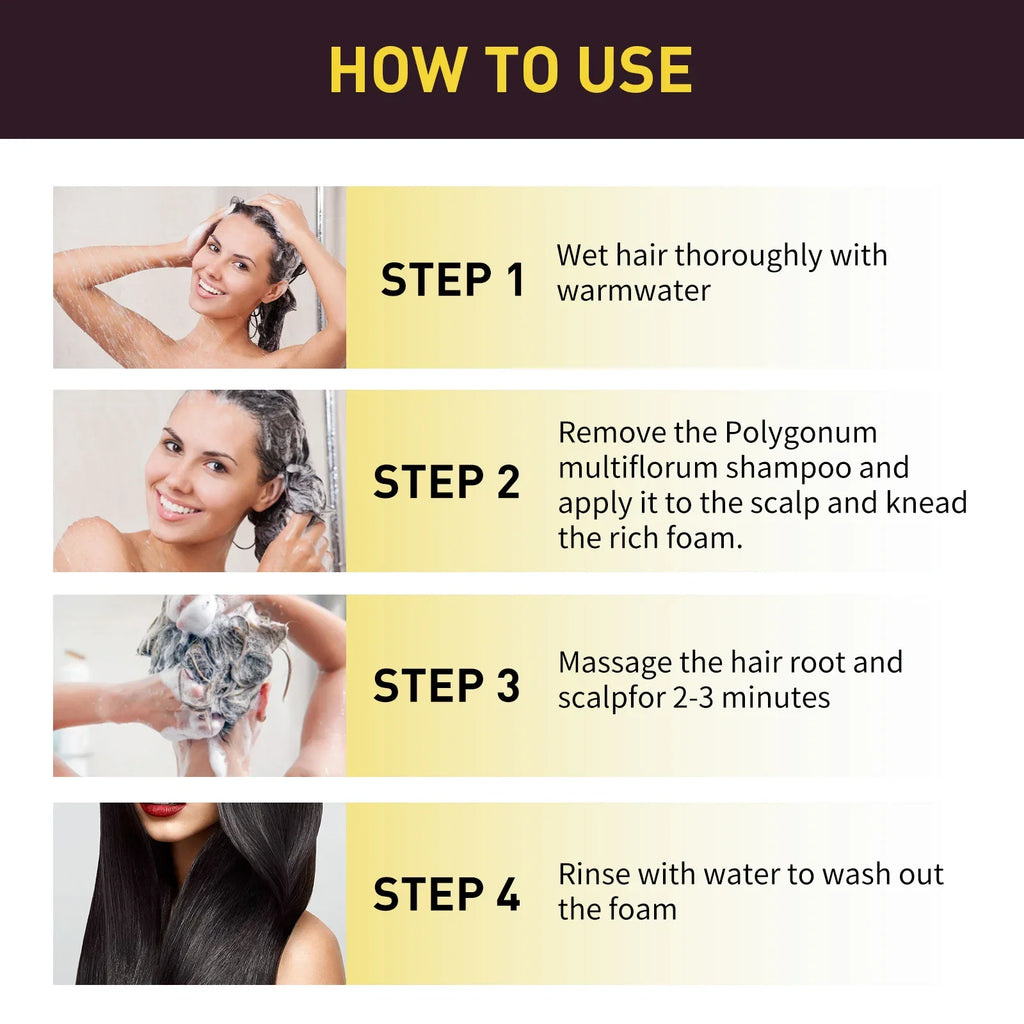 Champú natural 3 en 1 cabello negro